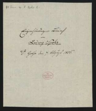 Brief an Unbekannt : 07.08.1806
