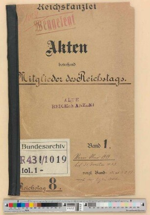 Mitglieder des Reichstags: Bd. 1