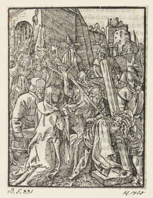 Kreuztragung, aus: Georg Rhau, "Hortulus Animae", Nürnberg 1552