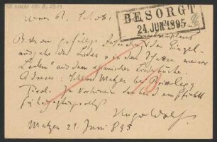 Brief an B. Schott's Söhne : 21.06.1895