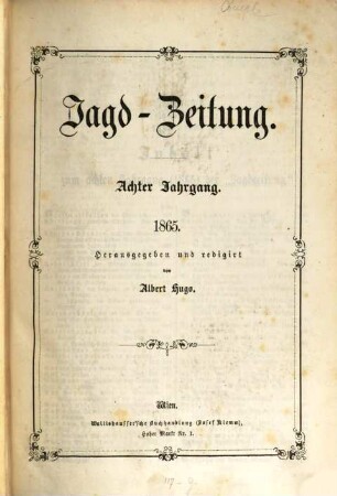 Jagd-Zeitung. 8, 8. 1865