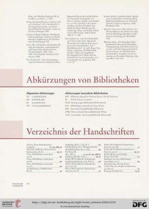 Verzeichnis der Handschriften