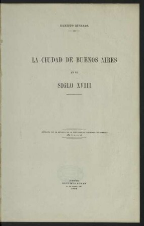 La ciudad de Buenos Aires en el siglo XVIII