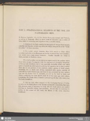 Part I. Stratigraphical Relations Of The Coal And Plant-Bearing Beds