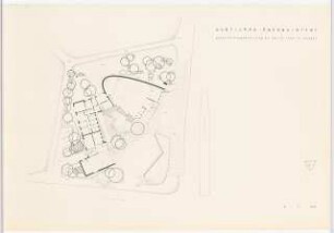 Hansaviertel Grünflächen St. Ansgar Kirche (Objekt 17). Interbau Berlin 1957: Lageplan Grünflächengestaltung 1:200