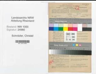Entnazifizierung Christel Schnitzler, geb. 21.09.1920 (Kaufm.Angest.)