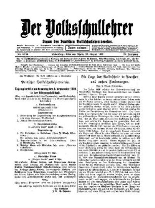 Die Lage der Volksschule in Preußen und unsere Forderungen