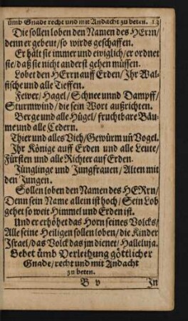 Gebet ümb Verleihung göttlicher Gnade/ recht und mit ...