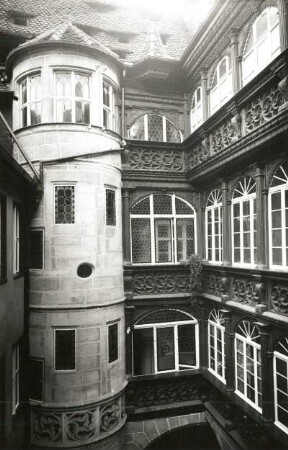 Nürnberg, Wohnhaus : Nürnberg. Wohnhaus, Tucherstraße 21. Blick in den Hof