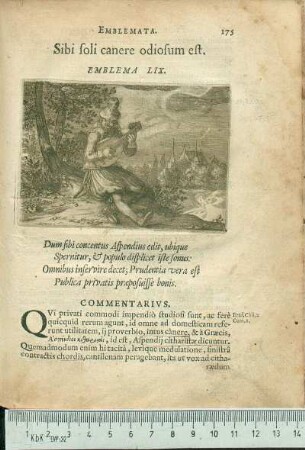 Sibi soli canere odiosum est. Emblema LIX.