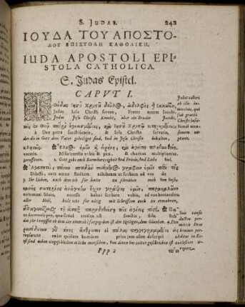 Iuda Apostoli Epistola Catholica.