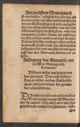 Außlegung des Evangelii am zwölfften Sontag nach Trinitatis.