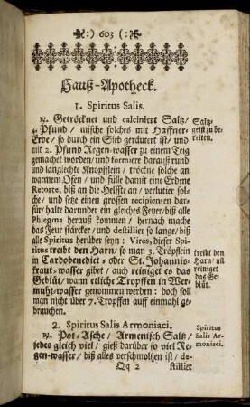 1. Soiritus Salis - 60. Extract auß Kraeutern