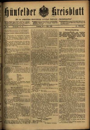 Ausgabe vom Dienstag, den 06. Mai 1919.