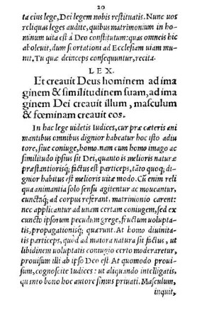 Lex. Et creauit Deus hominem ad imaginem & similitudinem suam, ad imaginem Dei creauit illum, [...]