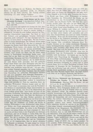 359-360 [Rezension] Frank, Walter, Hofprediger Adolf Stoecker und die christlichsoziale Bewegung