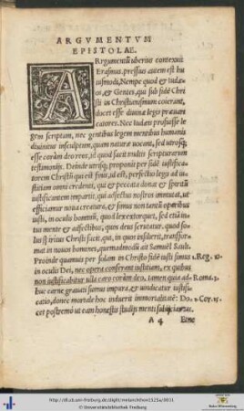 ARGUMENTUM EPISTOLAE