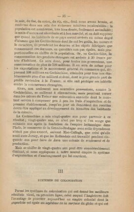 III. Systèmes de colonisation