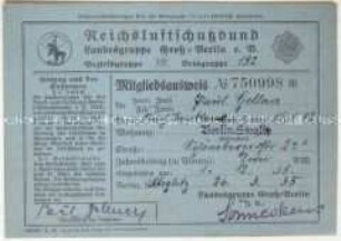 Mitgliedskarte des Reichsluftschutzbundes