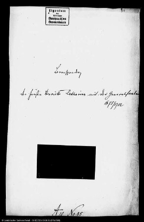 Korrespondenz der Fürstin Henriette Catharina von Anhalt-Dessau mit den niederländischen Generalstaaten