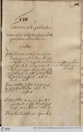 VIII. Terra Sigillata, worunter verschiedenes Böttgerisches Porcellain