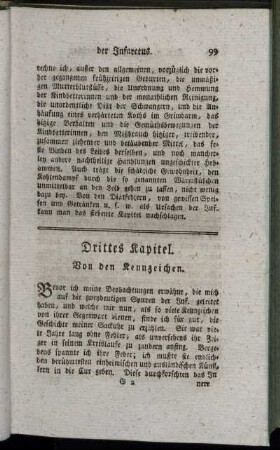Drittes Kapitel. Von den Kennzeichen.