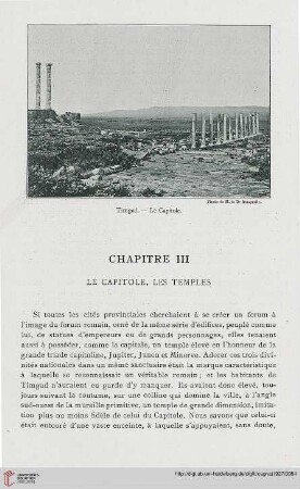 Chapitre III: Le Capitole, les Temples