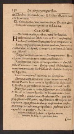 Cap. XVIII. De comparatis paribus, ...