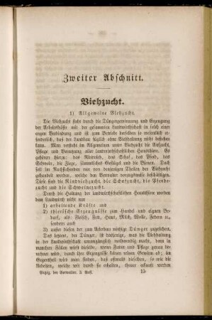 Zweiter Abschnitt. Viehzucht
