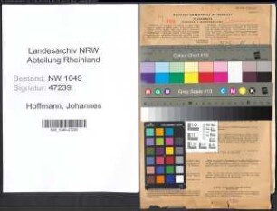 Entnazifizierung Johannes Hoffmann , geb. 26.08.1906 (Vollziehungsbeamter)