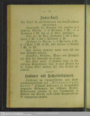 Fiaker-Tarif