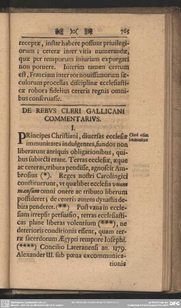 De Rebus Cleri Gallicani Commentarius