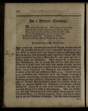 Am 1. Advents-Sonntage – Am 4. Advents-Sonntage