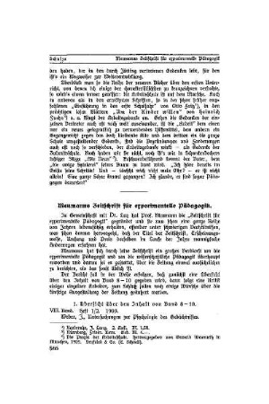 Meumanns Zeitschrift für experimentelle Pädagogik