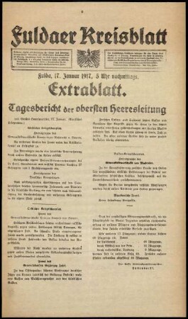 Ausgabe vom Mittwoch, den 17. Januar 1917.
