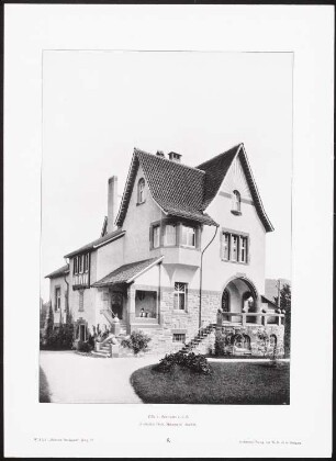 Villa, Bensheim: Ansicht (aus: Moderne Neubauten, 4.Jg., 1898ff, hrsg. W. Kick)