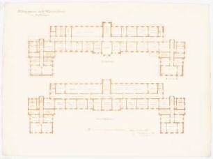 Königliches Pädagogium und Waisenhaus, Züllichau: Grundriss EG, 1. OG