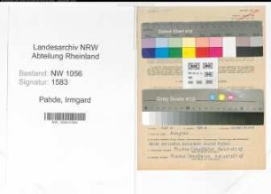 Entnazifizierung Irmgard Pahde , geb. 15.03.1914 (Vertreterin)