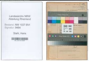 Entnazifizierung Hans Stahl , geb. 04.03.1907 (Botenmeister)