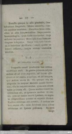 §. 5. De Prognosi Cancri