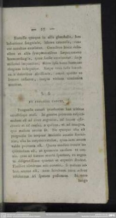§. 5. De Prognosi Cancri