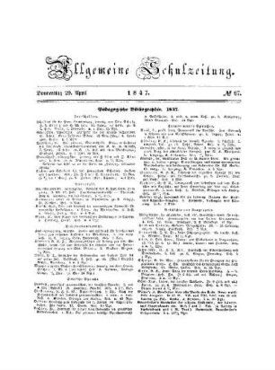 Pädagogische Bibliographie : 1847