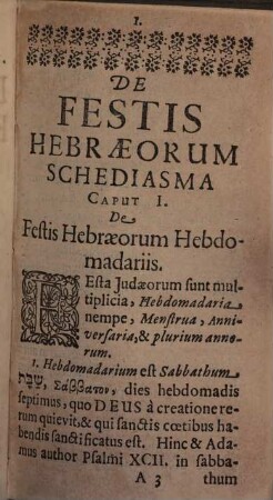 Johan. Jonstonii, Doctoris Medici De Festis Hebraeorum Et Graecorum Schediasma : Cui accessit Lectionum Philologicarum Miscella