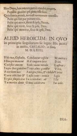 Aliud Heroicum: In Qvo