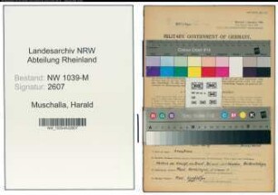 Entnazifizierung Harald Muschalla , geb. 31.10.1905 (Arbeiter)