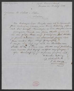 Brief an B. Schott's Söhne : 13.05.1851