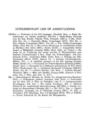 Supplementary List Of Abbreviations
