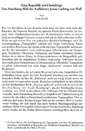 Eine Republik wird besichtigt : das Hamburg-Bild des Aufklärers Jonas Ludwig von Heß