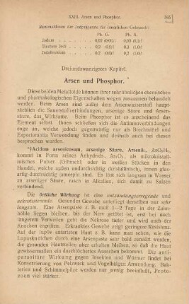 Dreiundzwanzigstes. Kapitel. Arsen und Phosphor