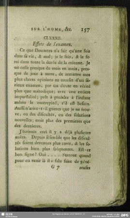 CLXXXII. Effets de l' examen